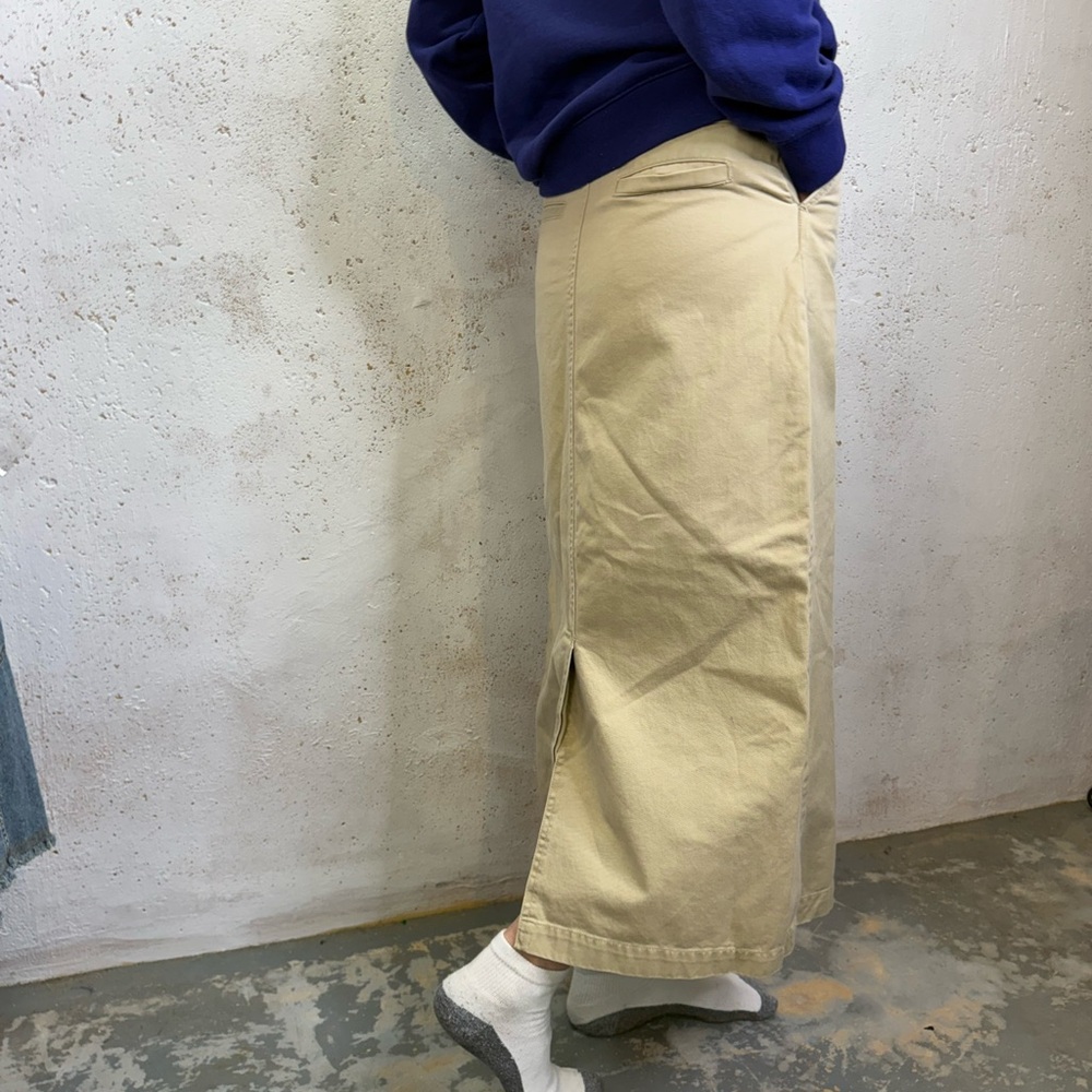 Vintage 2000s Denim Tan Beige Women's Long Maxi/Midi Skirt Size XS Old Navy - Picture 2 of 15